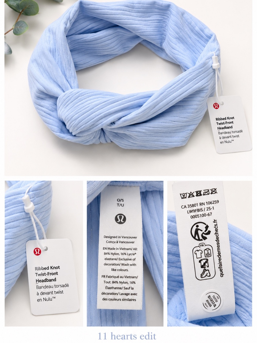 Lululemon Ribbed Nulu Twist-Front Headband Windmill Blue O/S NWT - Picture 2 of 4